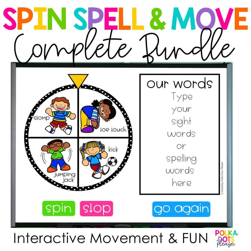 Spin Spell Move classroom spelling game